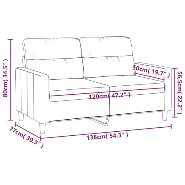 2-sitssoffa gräddvit 120 cm tyg