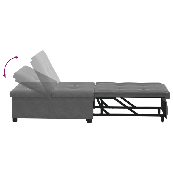 Pull Out Sofa Bed Mörkgrå 194 x 67 x 82 cm Mikrofiber