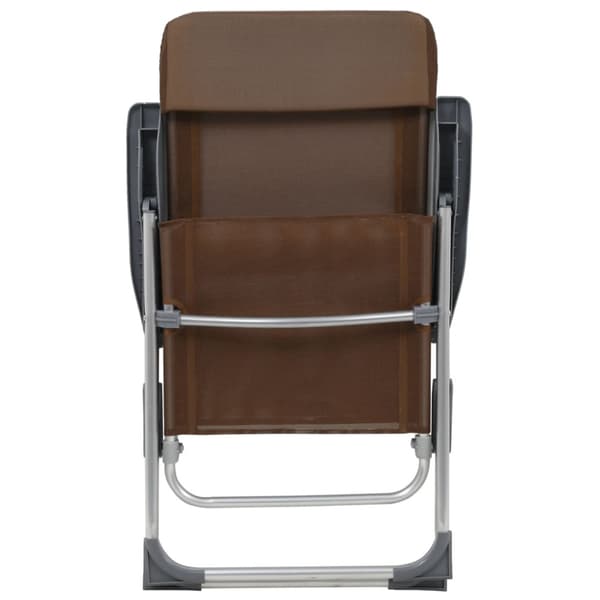Hopfällbara campingstolar 2 st aluminium brun