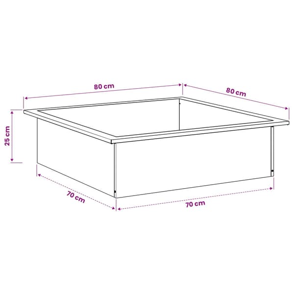 Eldstad ring Svart 90 x 90 x 25 cm Stål
