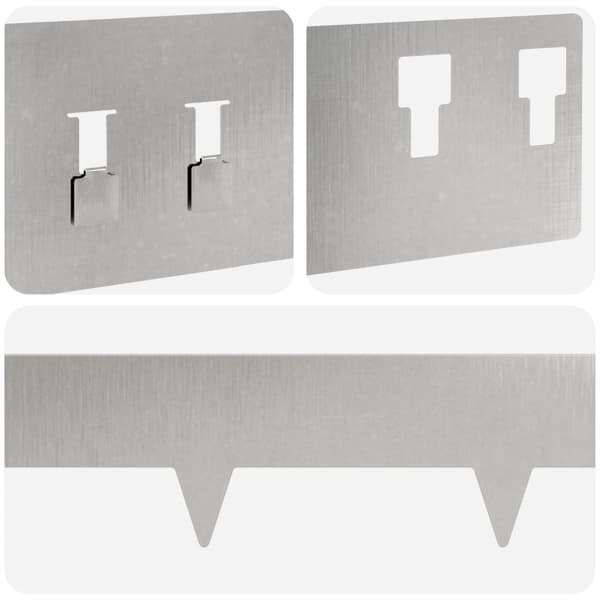Kant för gräsmatta 30 pcs 100 x 12 cm Stål Silver
