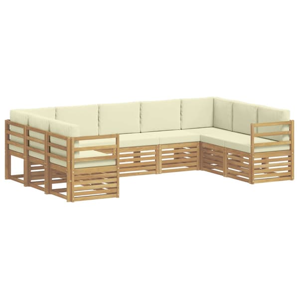 Sektionsoffgrupp med kudde 9 pcs Vit och grädde Polyester