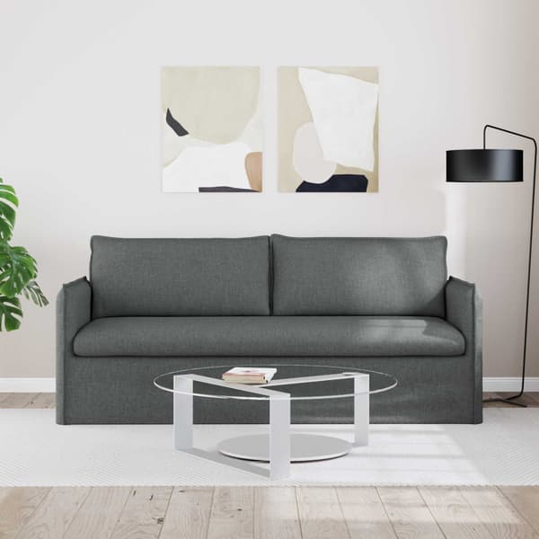 Soffa Mörkgrå 196 x 82 x 85 cm tyg