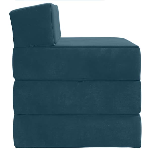 Fällbar Soffbed Blå 200 x 70 x 10 cm Sammet