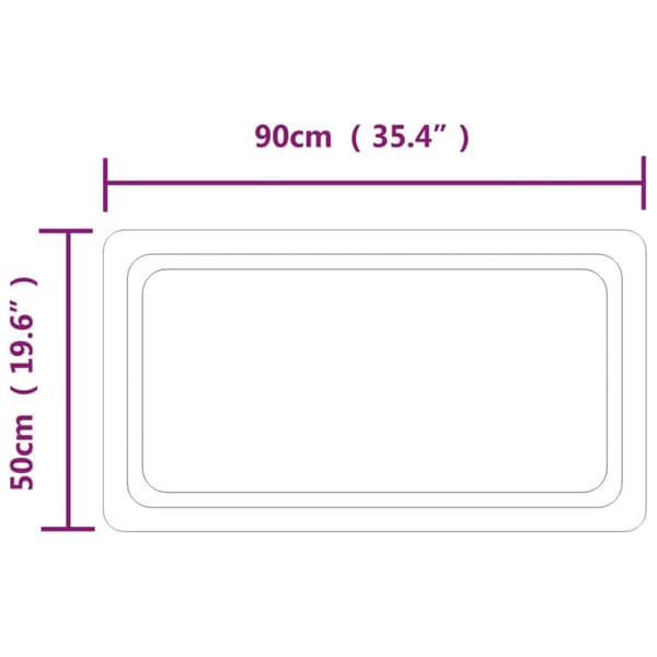Badrumsspegel LED 90x50 cm