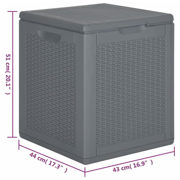 Dynbox grå PP rotting 90 l