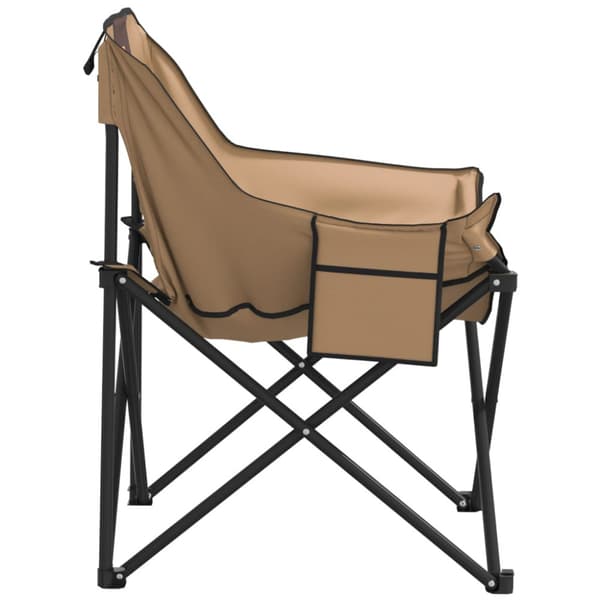 Campingstolar med ficka fällbar 2 st brun