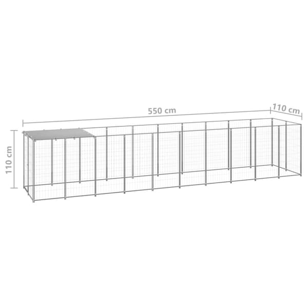 Hundgård silver 6,05 m² stål