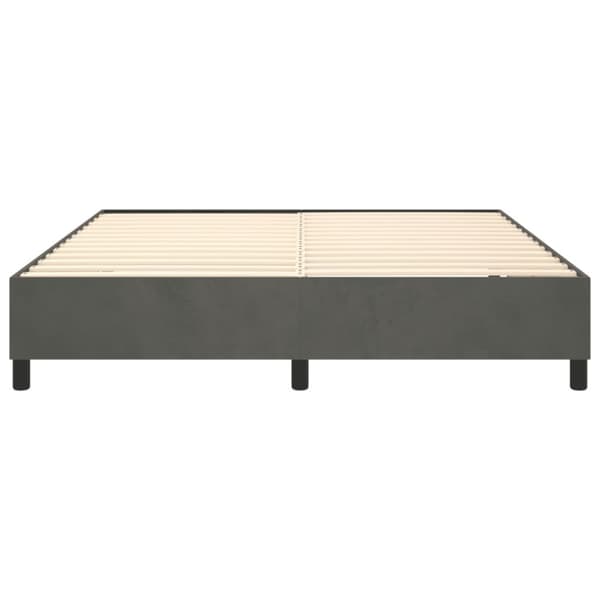 Boxspring-sängram mörkgrå 160x200 cm sammet