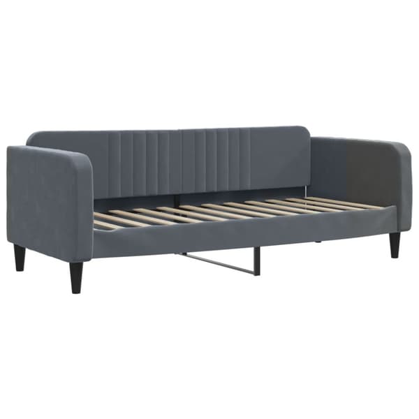 Dagbädd utdragbar mörkgrå 90x190 cm sammet
