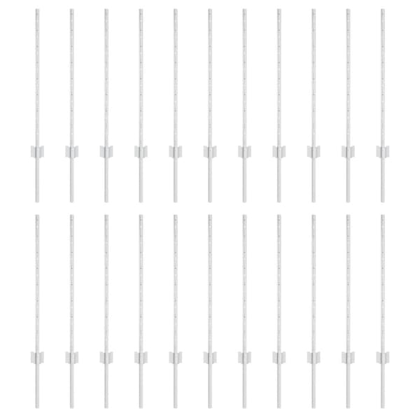 Stängselstolpe 22 pcs Silver 120 cm Stål