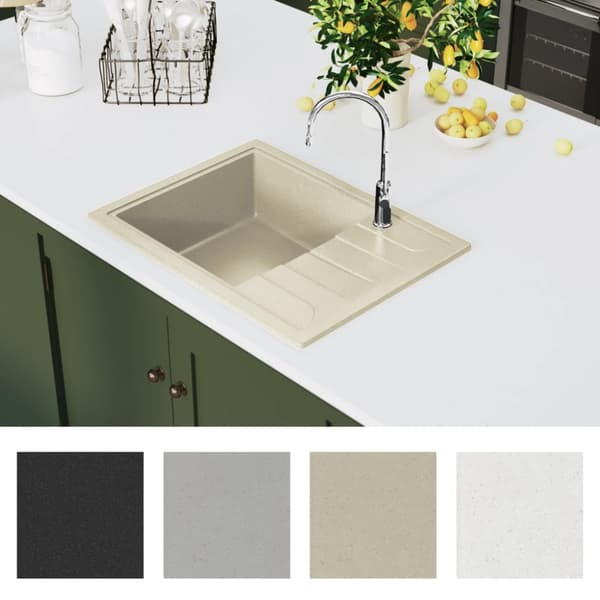 Diskho med bräddavlopp oval beige granit