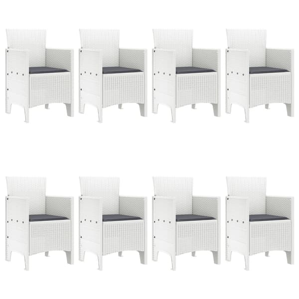 Trädgårdsmöbelset 9 pcs Vit Polypropylen