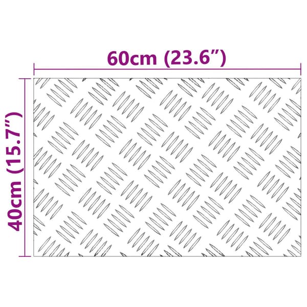 Trappsteg Rektangulär 2 pcs Silver 60 x 40 cm Aluminium
