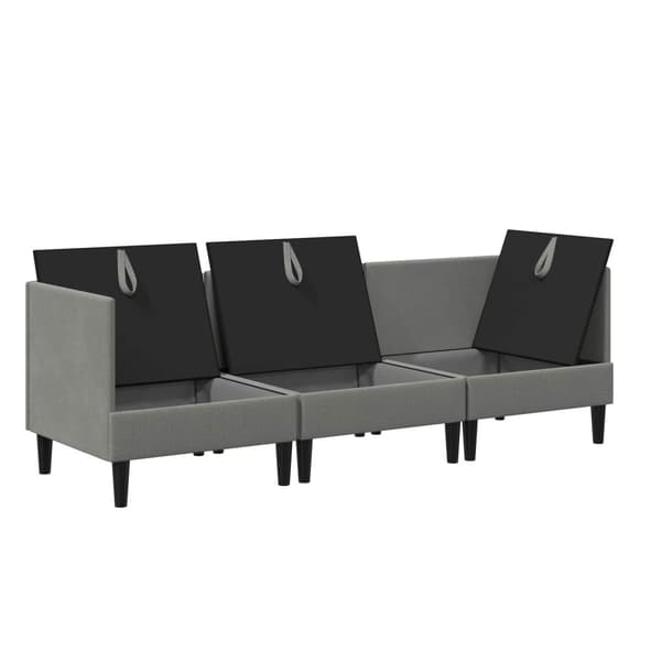 Möbelset för vardagsrummet 3 pcs Mörkgrå Tyg