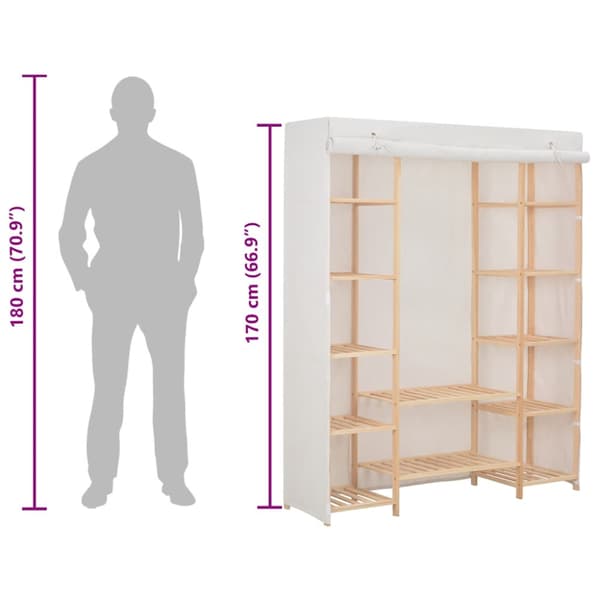 Garderob 135x40x170 cm vit tyg