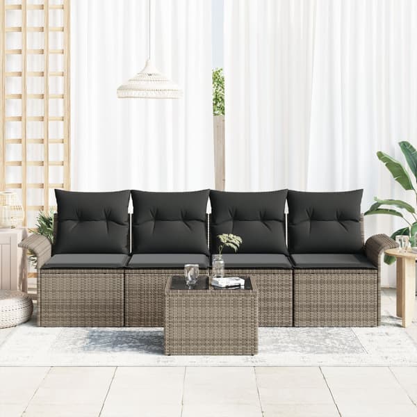 Soffset med kudde 5 pcs Grå konstrotting
