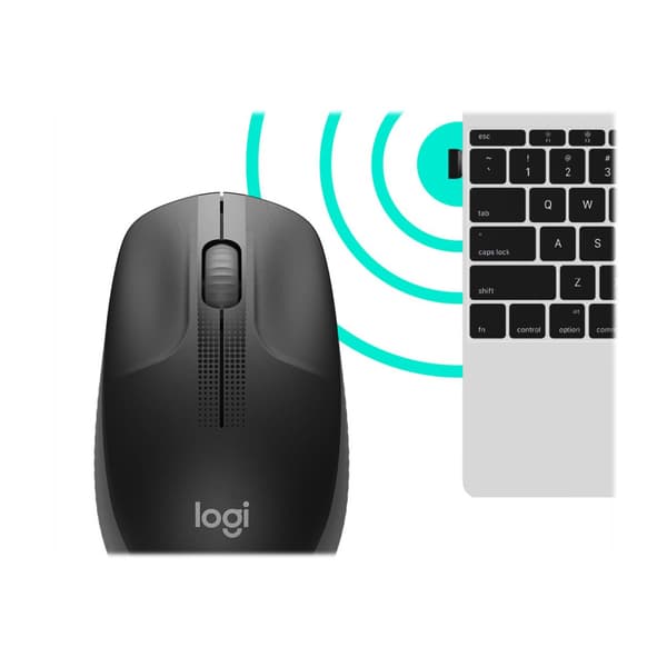 Logitech M190 - mus - träkol