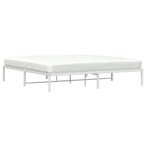 Sängram metall vit 200x200 cm