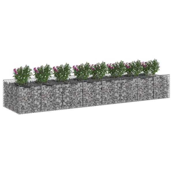 Gabion upphöjd säng 3 pcs Silver