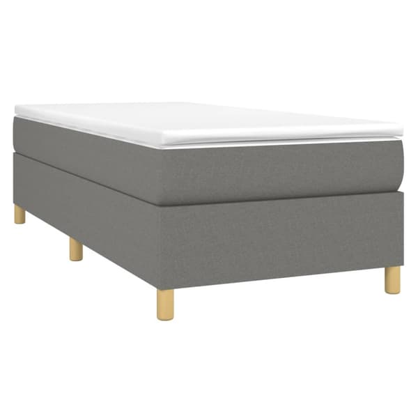 Boxspring-sängram mörkgrå 100x200 cm tyg