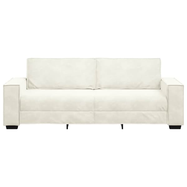 3-sitssoffa gräddvit 220x78x84 cm sammet