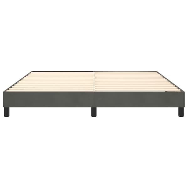 Boxspring-sängram mörkgrå 160x200 cm sammet