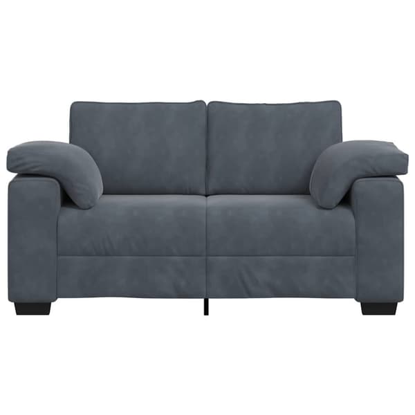 Loveseat soffa mörkgrå 160x77x82 cm sammet