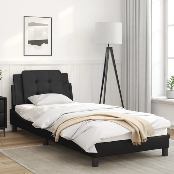 Bed Frame with LED without Mattress "Zadar" Black 90x190 cm