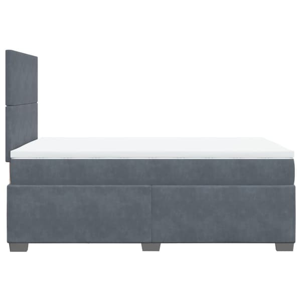 Ramsäng med madrass mörkgrå 120x200 cm sammet