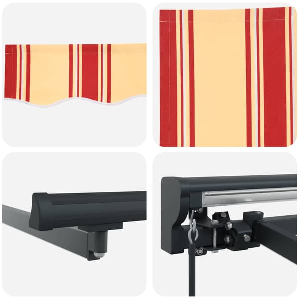 Manuell markisram med LED-lampor 5 × 3,5 m