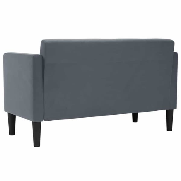 Loveseat soffa mörkgrå 111 cm sammet