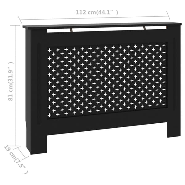 Elementskydd svart 112x19x81,5 cm MDF