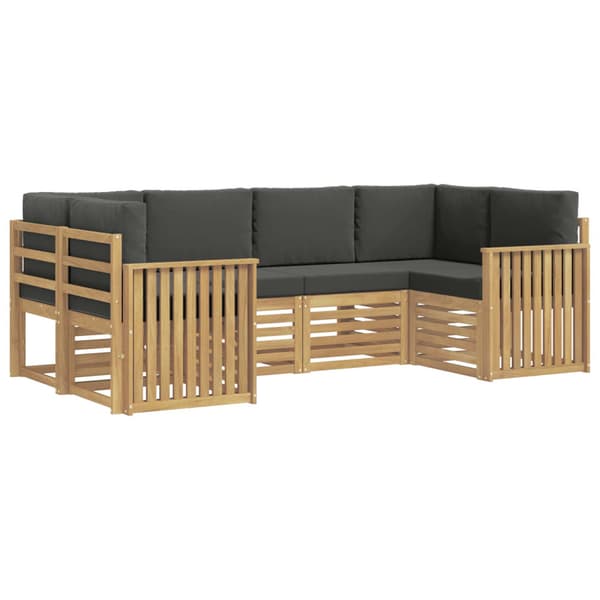 Utomhussoffset 6 pcs Vit och antracit 245 x 128,5 x 73 cm