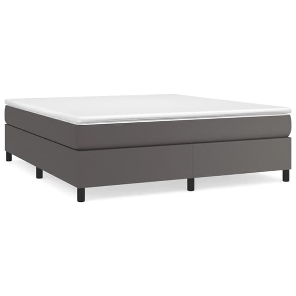 Boxspring-sängram grå 180x200 cm konstläder