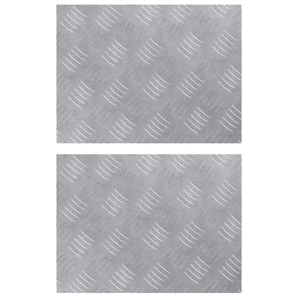 Trappsteg Rektangulär 2 pcs Silver 40 x 30 cm Aluminium