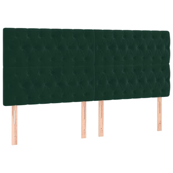 Ramsäng med madrass mörkgrön 200x200 cm sammet