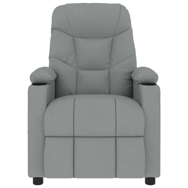 Massagefåtölj ljusgrå tyg