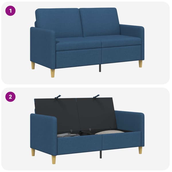Soffa med förvaring Blå 152 x 78 x 87 cm Polyester