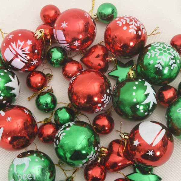 Julprydnad Set 40 pcs Röd och grön Plast