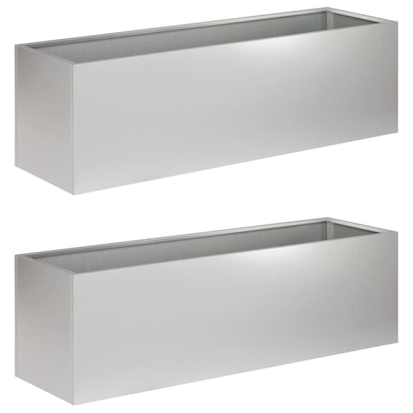 Trädgårdsplanterare 2 st Silver 80 x 30 x 30 cm
