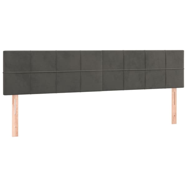 Ramsäng med madrass mörkgrå 180x200 cm sammet