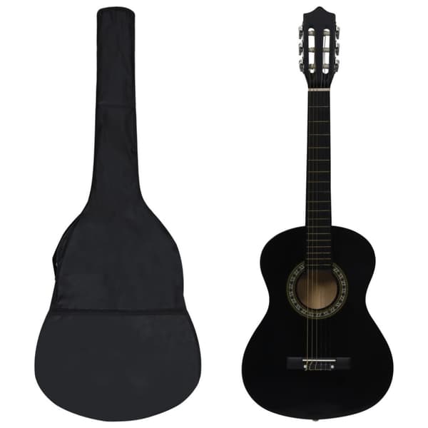 Klassisk gitarr för nybörjare 8 delar svart 1/2 34"