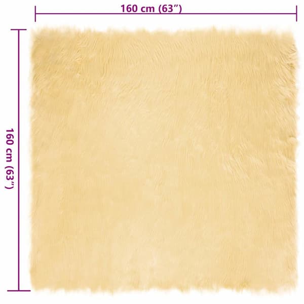 Fuskfäll matta TAFALLA Gräddvit 160 x 160 cm Polyester