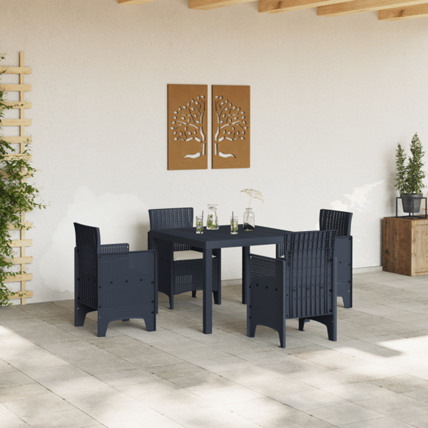 Trädgårdsmöbelset 5 pcs Antracit Polypropylen