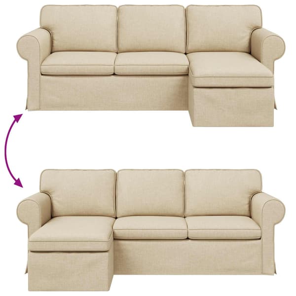 Soffa Kräm 215 x 138 x 80 cm tyg