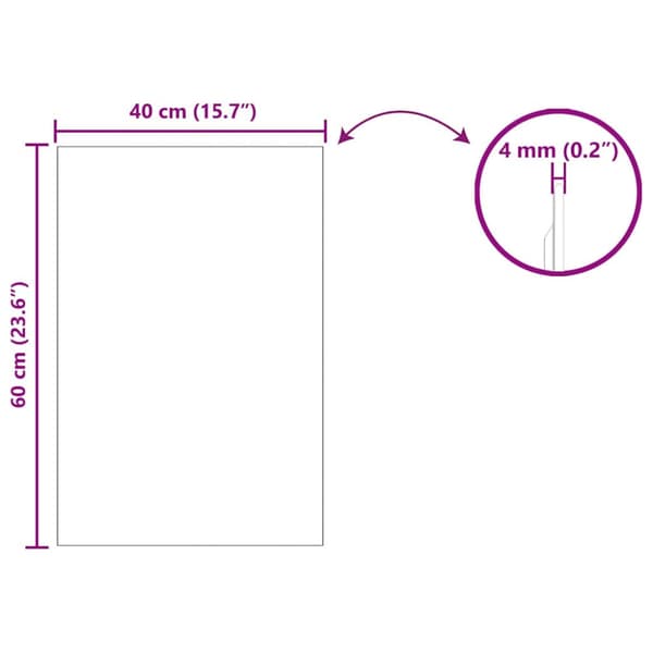 Väggspegel Rektangulär 40 x 60 cm härdat glas