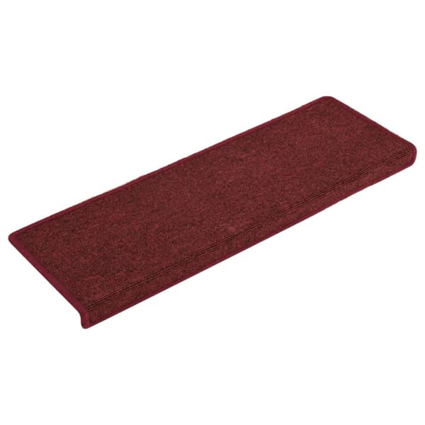 Trappmattor 15 st 65x21x4 cm bordeaux rektangulär kant
