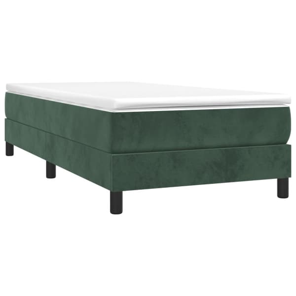 Boxspring-sängram mörkgrön 100x200 cm sammet