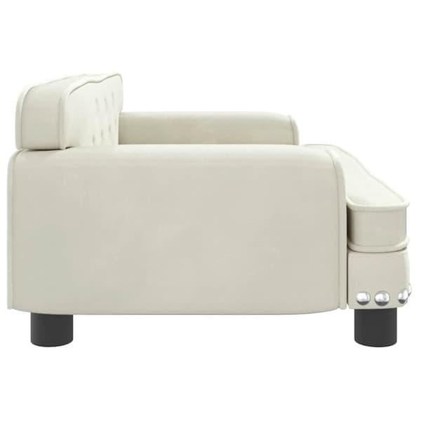 Barnsoffa gräddvit 70x45x30 cm sammet